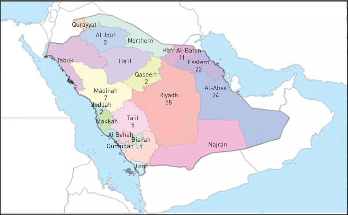 Kaart van al ahsa Saoedi-Arabië