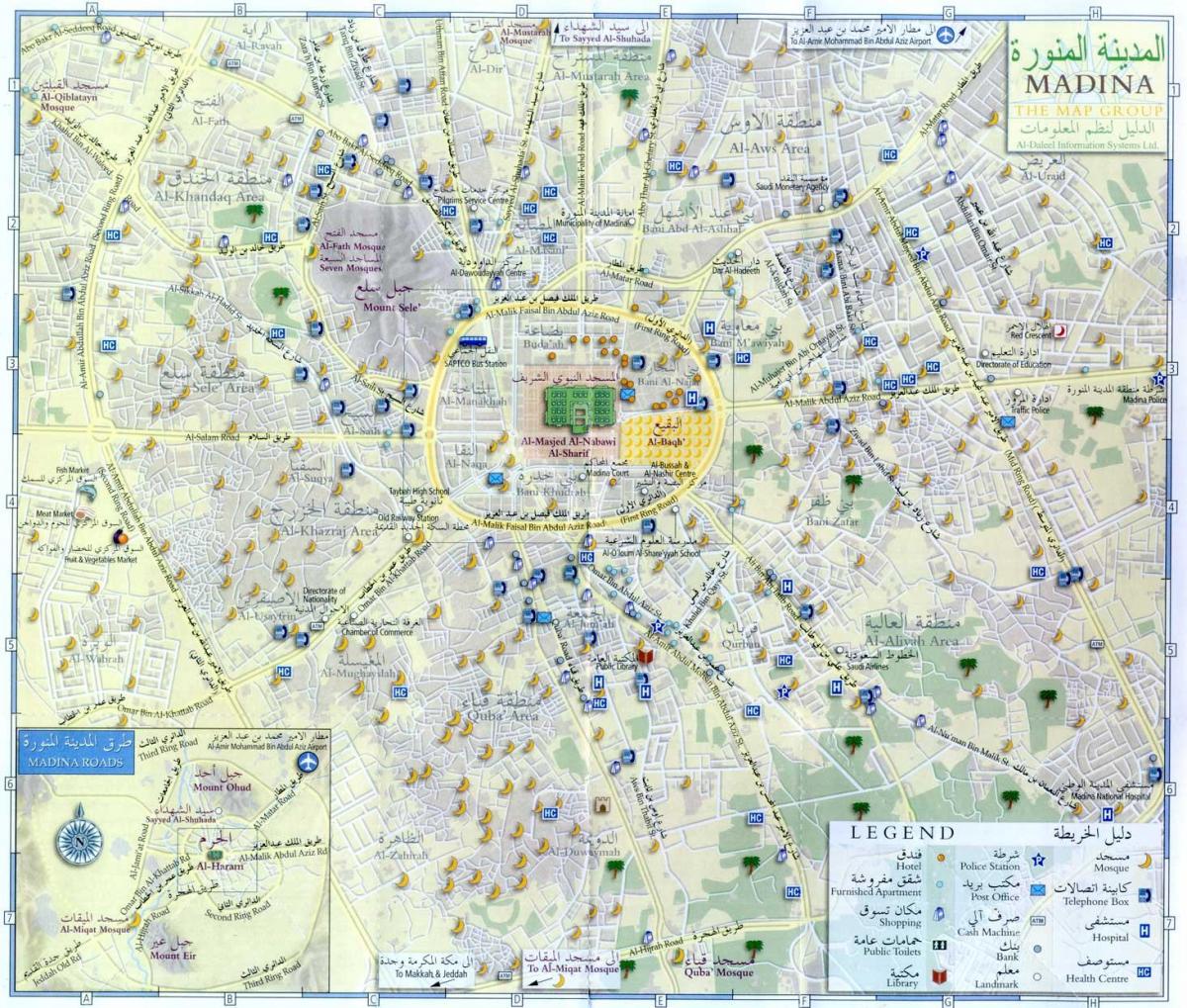 kaart van madina munawara Saoedi-Arabië