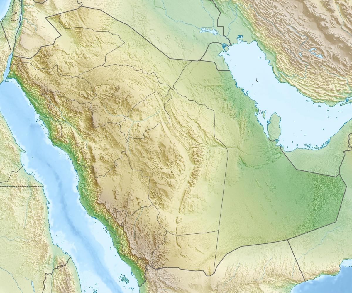 Kaart van Saudi-Arabië bergen