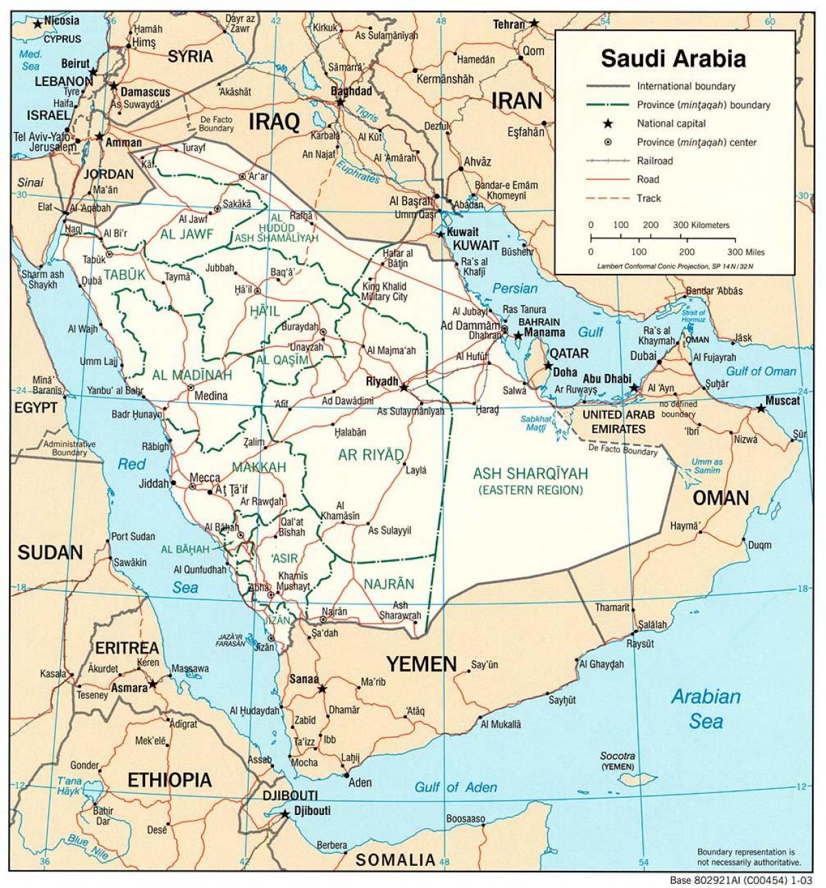 Saoedi-Arabië volledige kaart