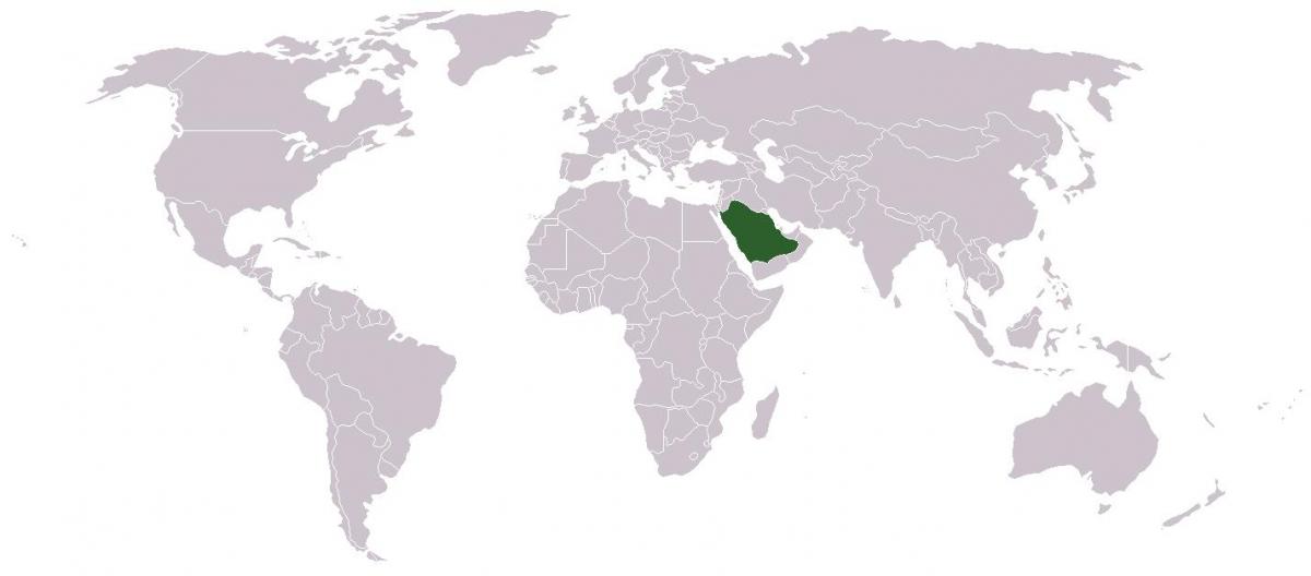 Saoedi-Arabië op een kaart van de wereld
