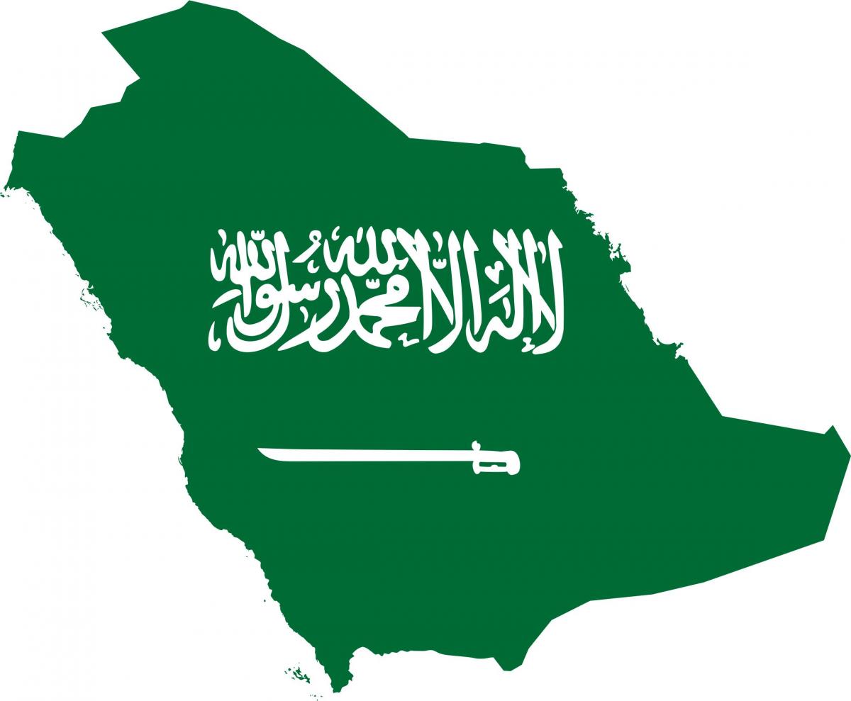 Saoedi-Arabië de vlag van de kaart