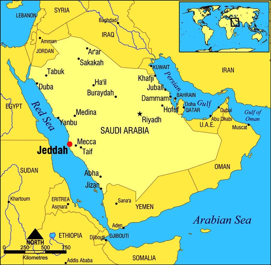 jeddah KSA kaart