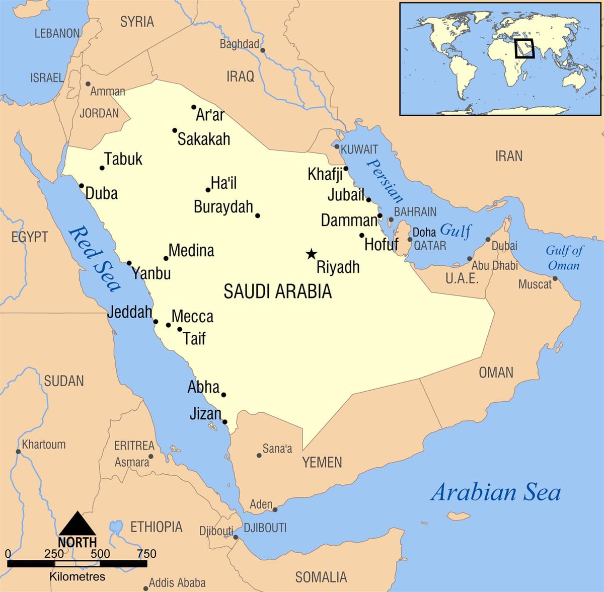 riyad KSA kaart