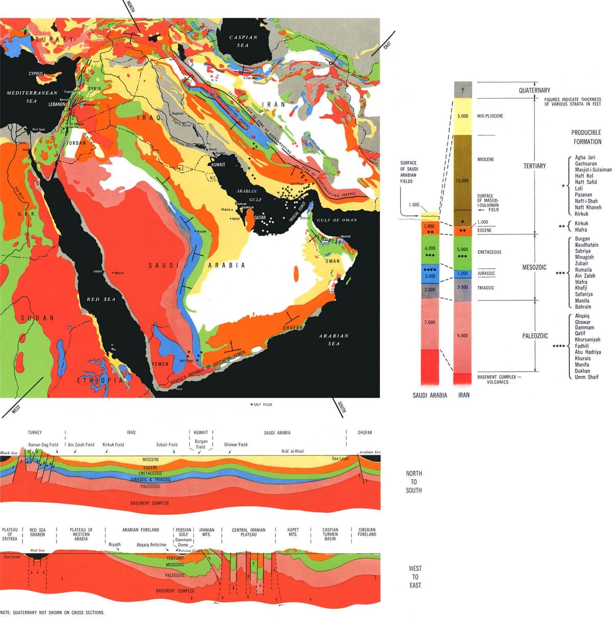 geologische kaart van Saudi-Arabië
