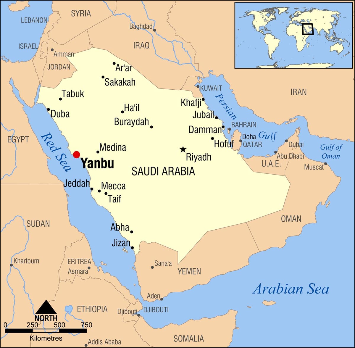 yanbu KSA kaart
