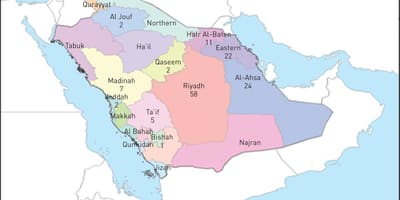 Kaart van al ahsa Saoedi-Arabië