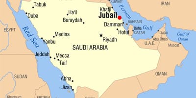 Jubail KSA kaart