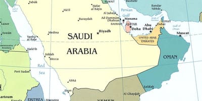 Kaart van Saoedi-arabische Arabische schiereiland