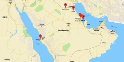 Kaart van Saudi-Arabië al khobar