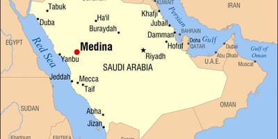 Kaart van medina, Saudi-Arabië