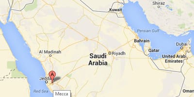 Kaart van mekka, Saoedi-Arabië