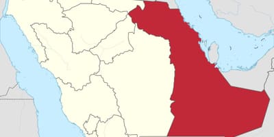 Kaart van oostelijke provincie van Saoedi-Arabië