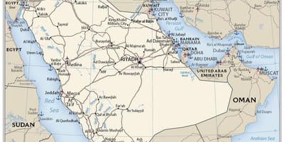 Kaart van Saudi-Arabië land