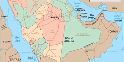 Kaart van Saudi-Arabië provincies
