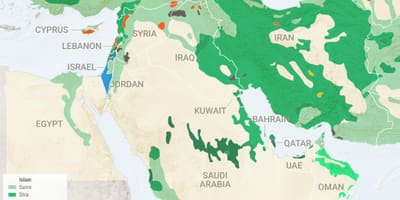 Kaart van Saudi-Arabië religie