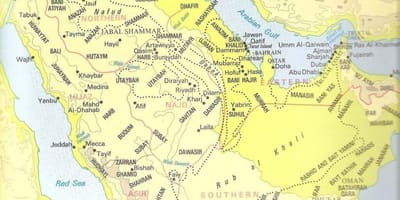 Kaart van Saudi-Arabië stammen