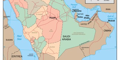 Kaart van Saudi-Arabië staten