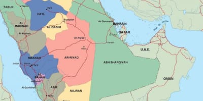 Kaart van Saudi-Arabië steden