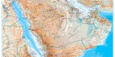 Kaart van Saudi-Arabië topografische