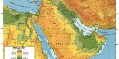 Kaart van Saudi-Arabië woestijn