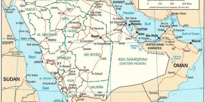Kaart van Saudi-Arabië politieke