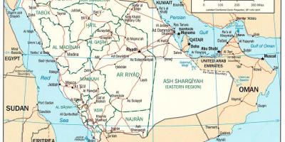 Saoedi-Arabië wegen kaart