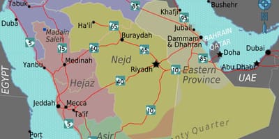 Kaart van turaif Saoedi-Arabië